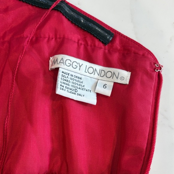 Maggy London Red Silk Halter Dress - Picture 2 of 8